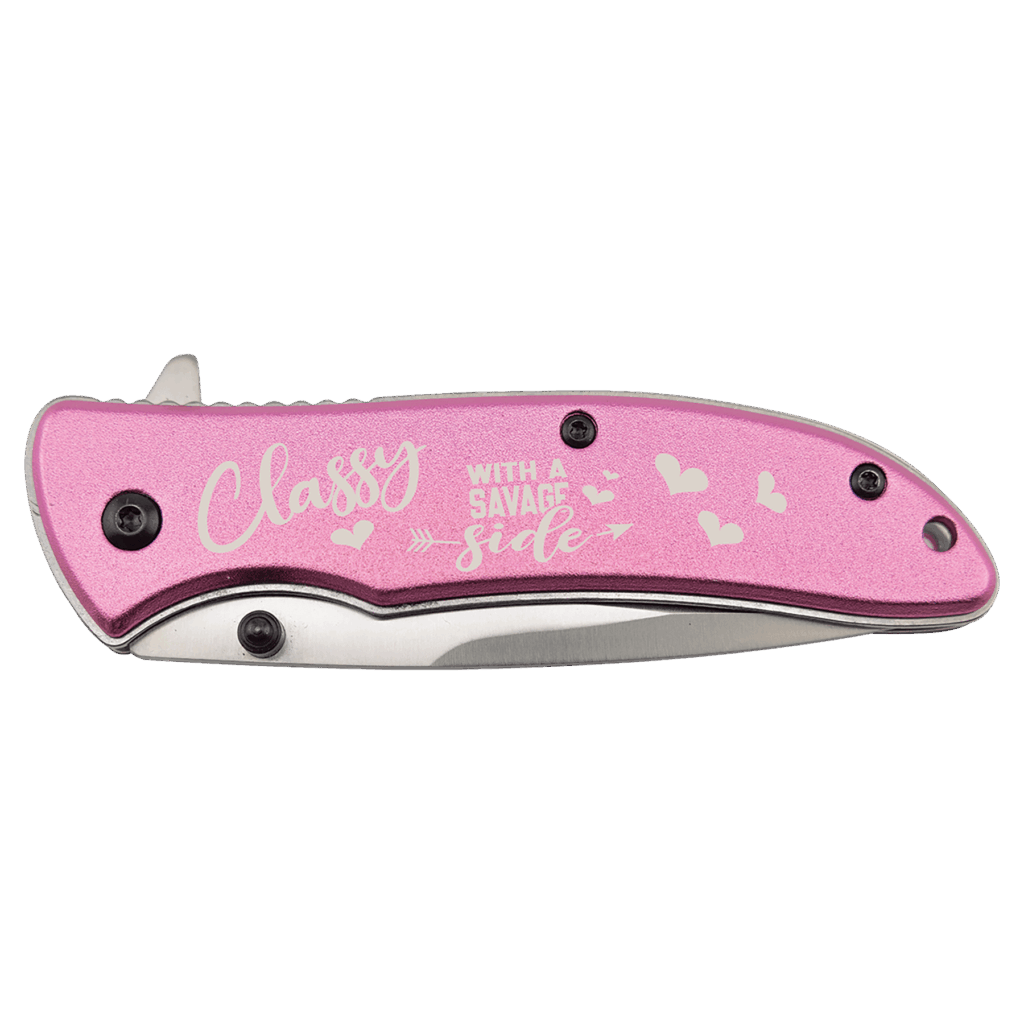 Bison River 4 1/4" Pink Everyday Carry Knife