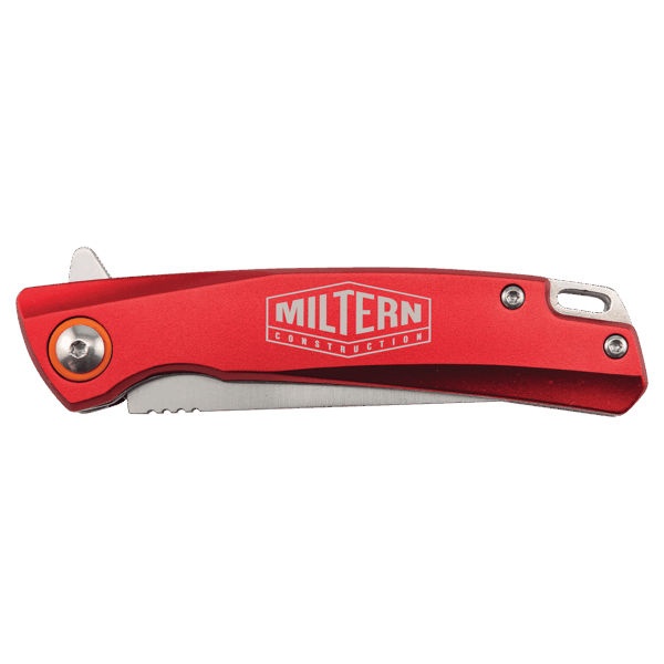 Bison River 4" Red Everyday Carry Knife with Ball Bearing Open Mechanism