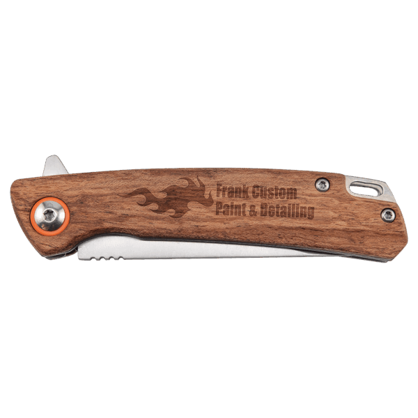 Bison River 4" Wood Everyday Carry Knife with Ball Bearing Open Mechanism