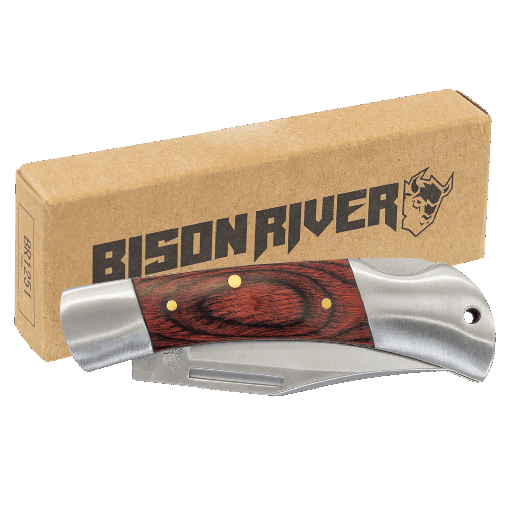 Bison River 3 1/2" Wood Folding Knife
