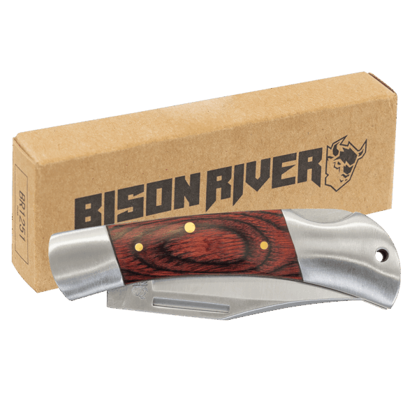 Bison River 3 1/2" Wood Folding Knife