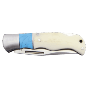 Bison River 3 1/2" Blue/Bone Folding Knife