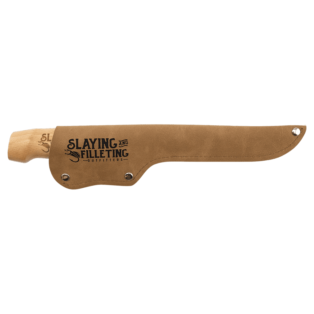 Bison River 7" Fillet Knife with Wood Handle and Leatherette Sheath