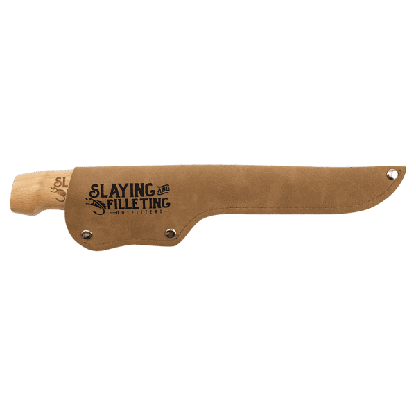 Bison River 7" Fillet Knife with Wood Handle and Leatherette Sheath