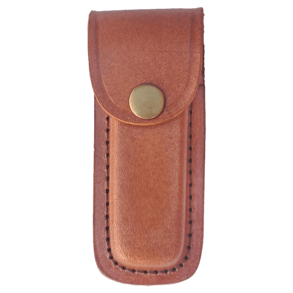 Bison River Leather Sheath with Snap Closure for Foldinig Knife up to 4" Long Closed