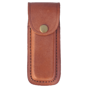 Bison River Leather Sheath with Snap Closure for Folding Knife up to 5" Long Closed