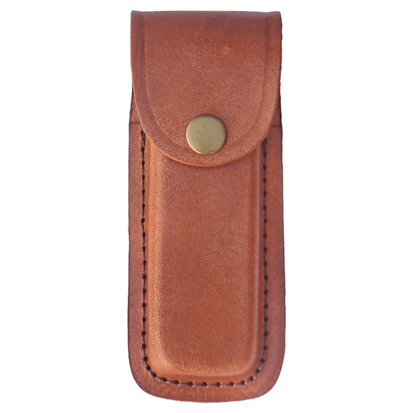 Bison River Leather Sheath with Snap Closure for Folding Knife up to 5" Long Closed