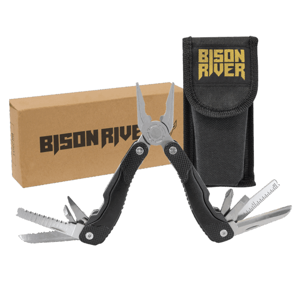 Bison River 4" Black 13 Function Multi Tool with Nylon Sheath
