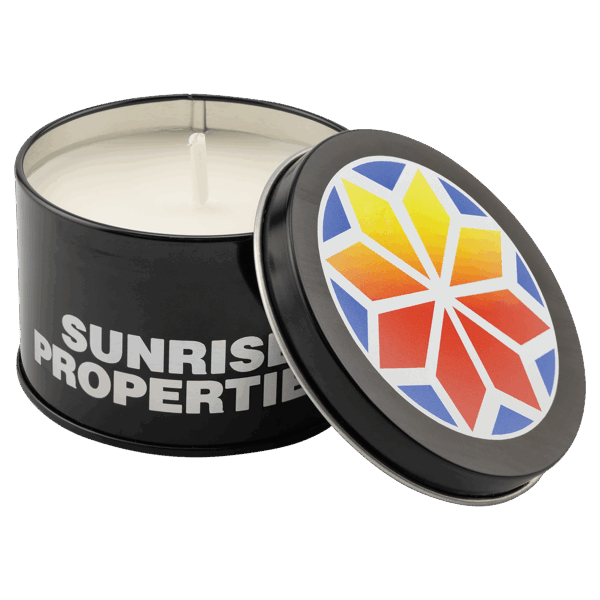 5.3 oz. Tropical Sunrise Candle in a Black Metal Tin