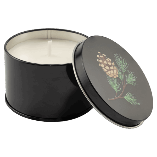 5.3 oz. Trim the Tree Candle in a Black Metal Tin