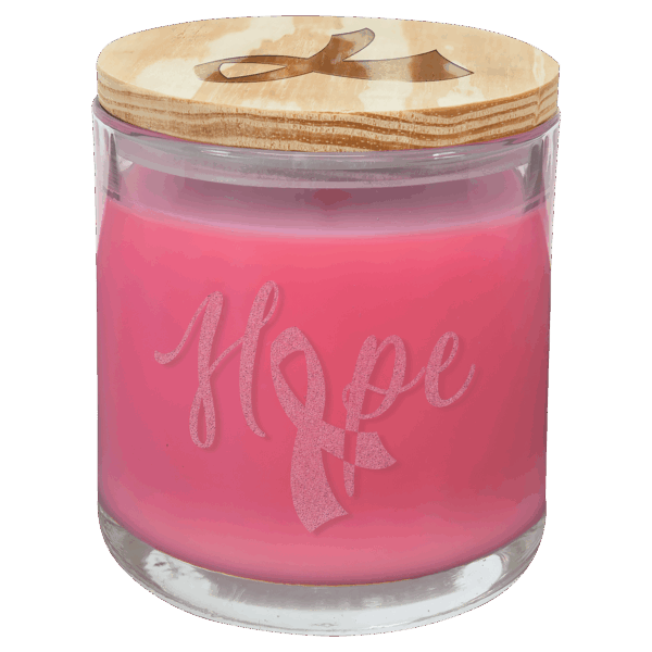 14 oz. Peony Rose Candle in a Glass Holder with Wood Lid