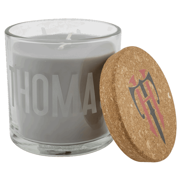 14 oz. Weathered Oak Candle in a Glass Holder with Cork Lid