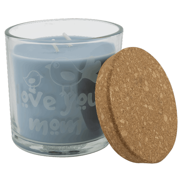 14 oz. Crisp Linen Candle in a Glass Holder with Cork Lid