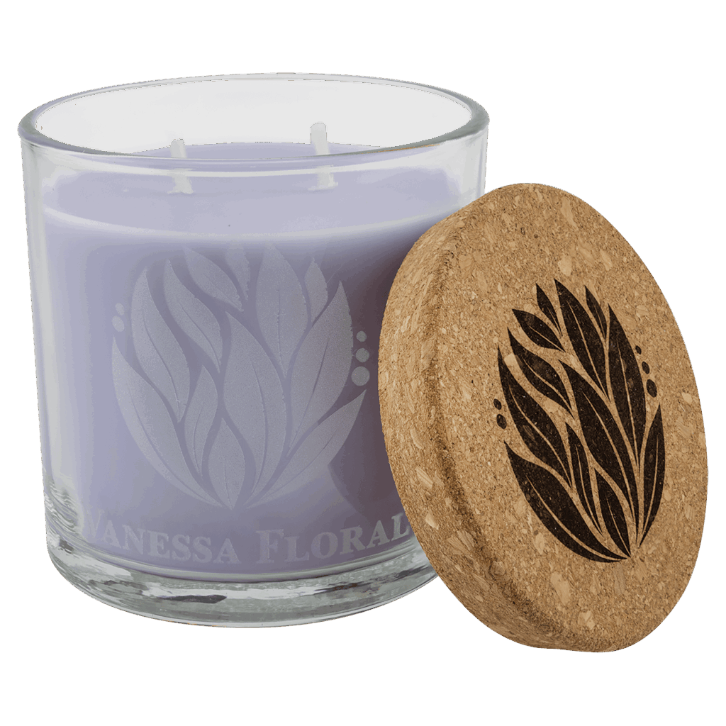 14 oz. Wild Lavender Candle in a Glass Holder with Cork Lid