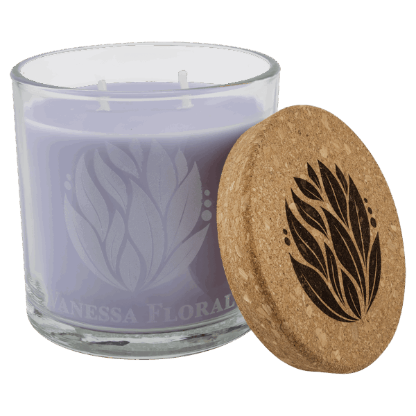 14 oz. Wild Lavender Candle in a Glass Holder with Cork Lid
