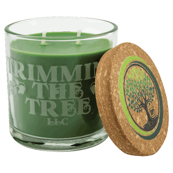 14 oz. Trim the Tree Candle in a Glass Holder with Cork Lid