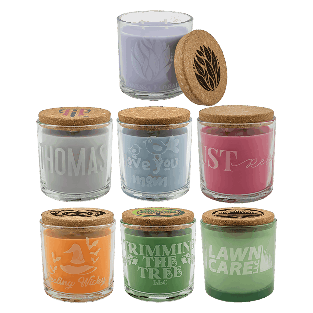 14 oz. Candle in Glass Holder with Cork Lid Sample Set