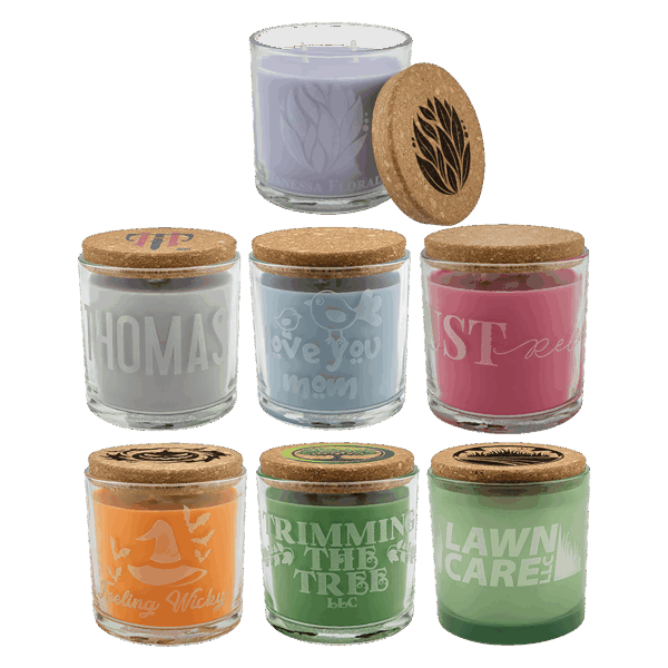 14 oz. Candle in Glass Holder with Cork Lid Sample Set