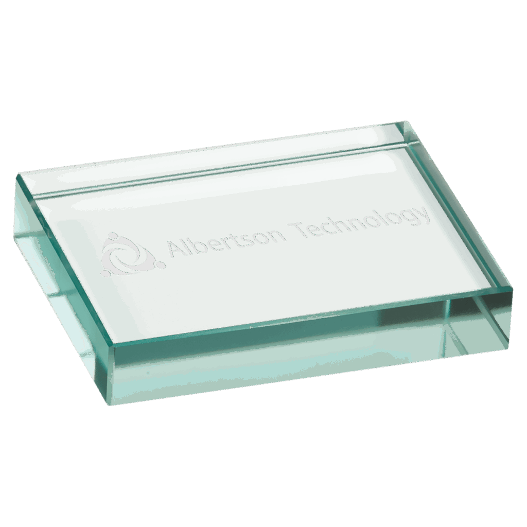 4" x 3" Jade Glass Paperweight