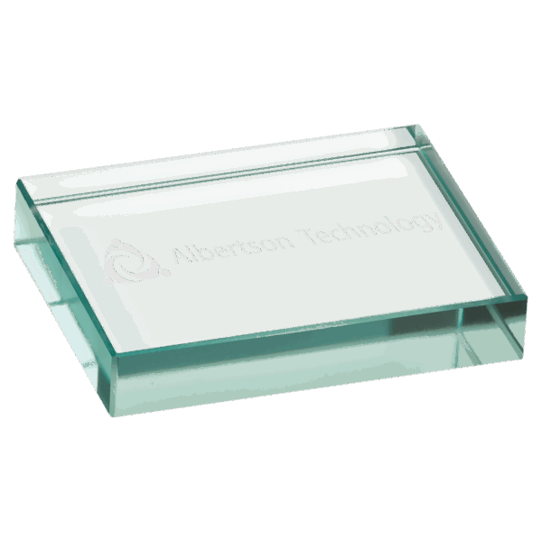 4" x 3" Jade Glass Paperweight