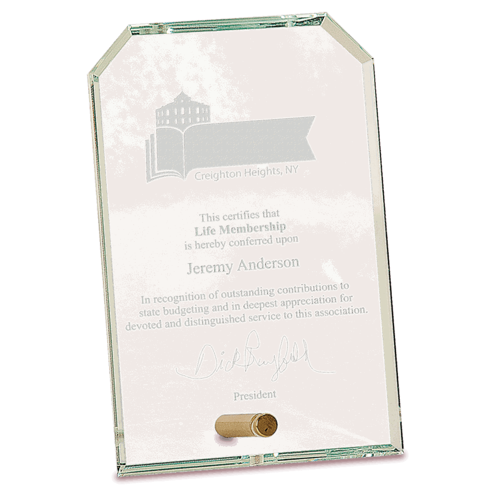 4" x 6" Clear Clipped Corners Rectangle CrystalEdge Glass