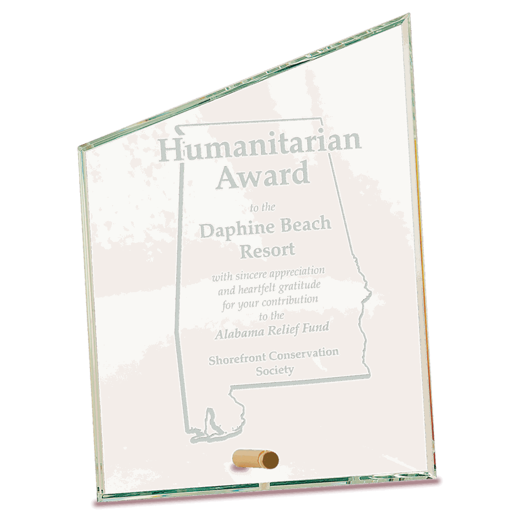 6" x 8" Clear Slant Rectangle CrystalEdge Glass