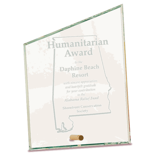 6" x 8" Clear Slant Rectangle CrystalEdge Glass