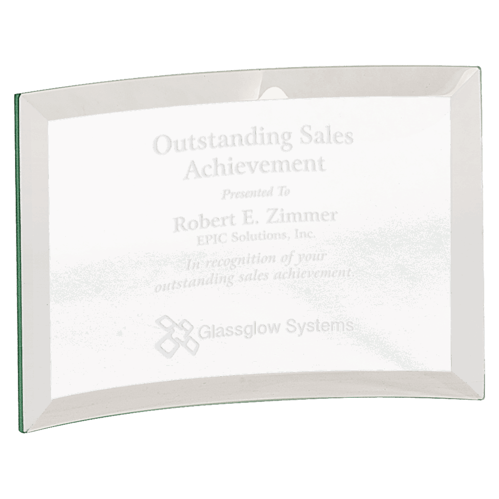 6" x 4" x 1/4" Beveled Jade Glass Crescent
