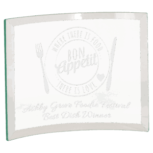 8" x 6" x 1/4" Beveled Jade Glass Crescent