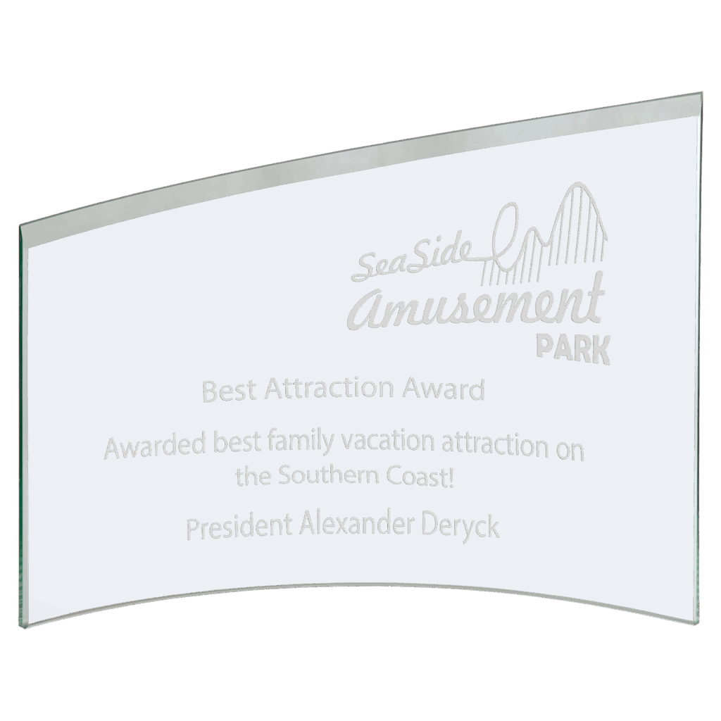10" x 6 7/8" x 1/4" Jade Slanted Glass Crescent