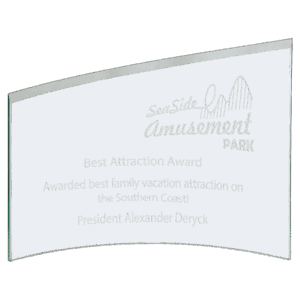 10" x 6 7/8" x 1/4" Jade Slanted Glass Crescent