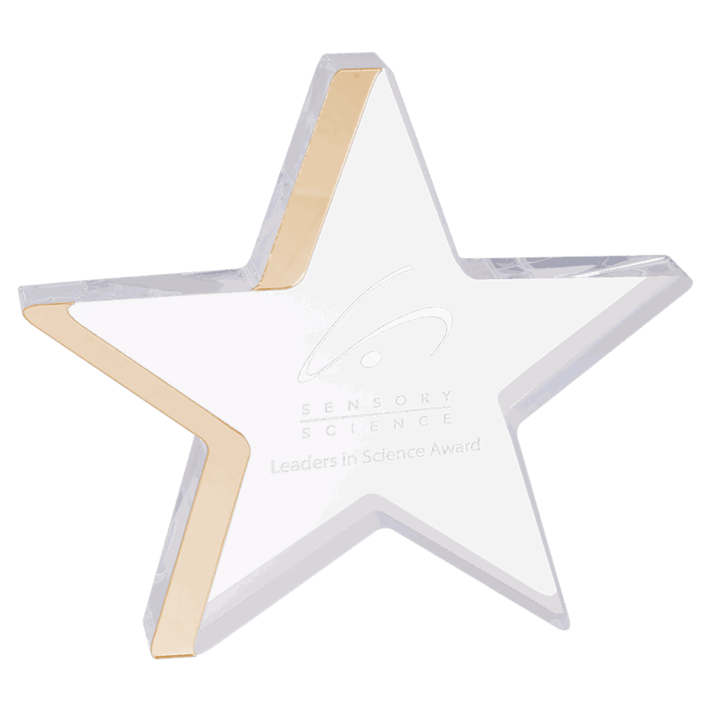 7 3/4" x 7" Star Acrylic with Gold Edge