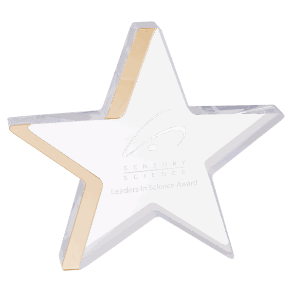 7 3/4" x 7" Star Acrylic with Gold Edge