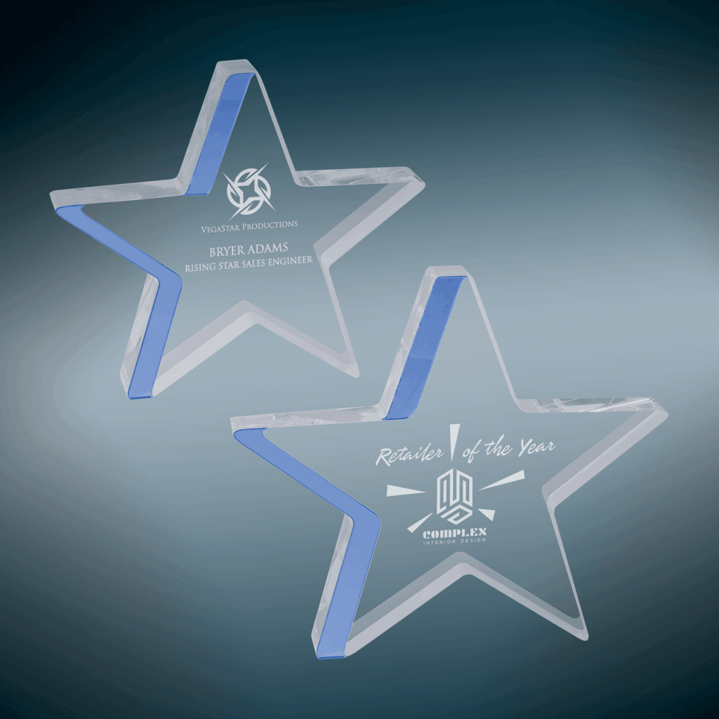 Star Acrylic with Blue Edge Sample Set