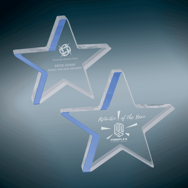 Star Acrylic with Blue Edge Sample Set
