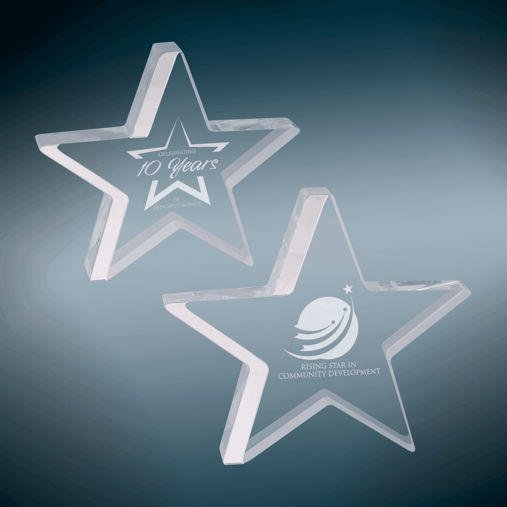 Star Acrylic with Silver Edge Sample Set