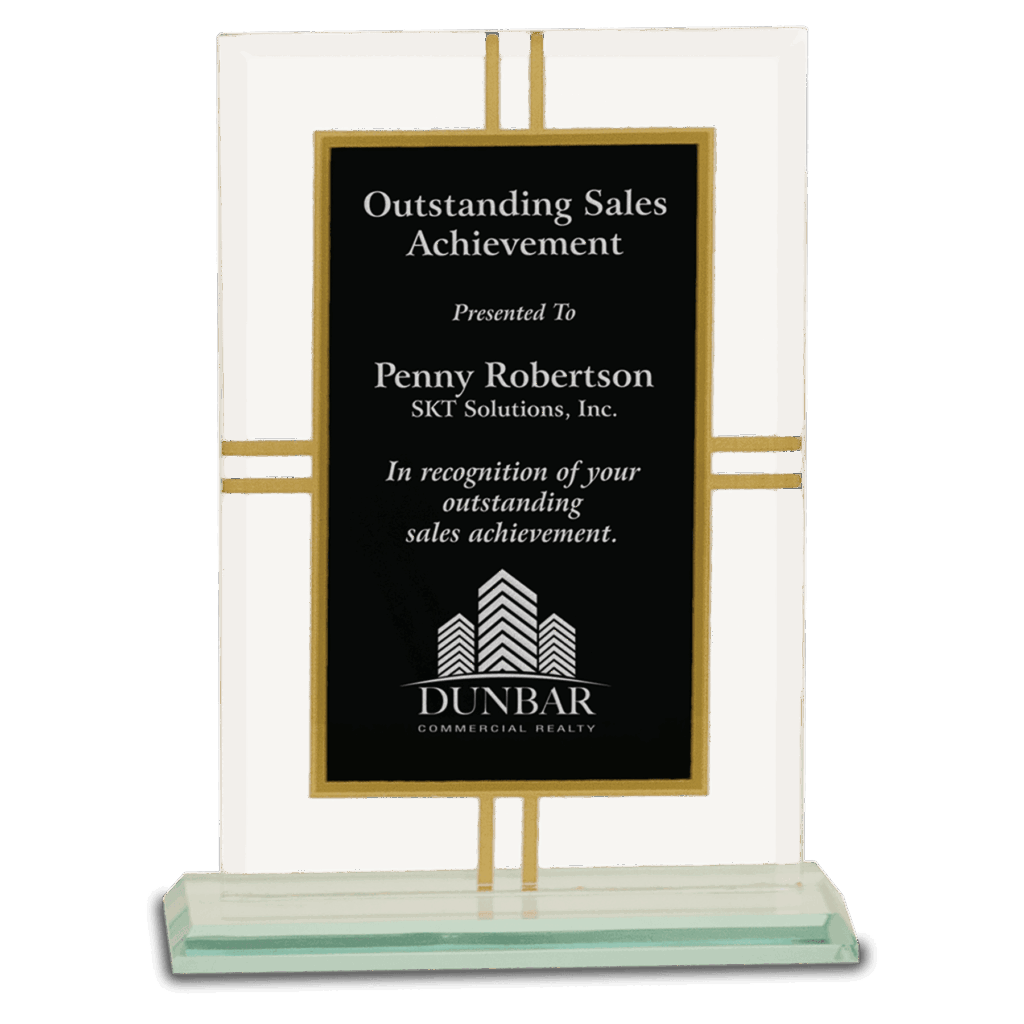 7 1/2" Contemporary Glass 4-Point Award