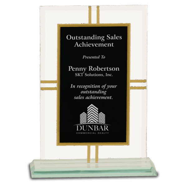7 1/2" Contemporary Glass 4-Point Award