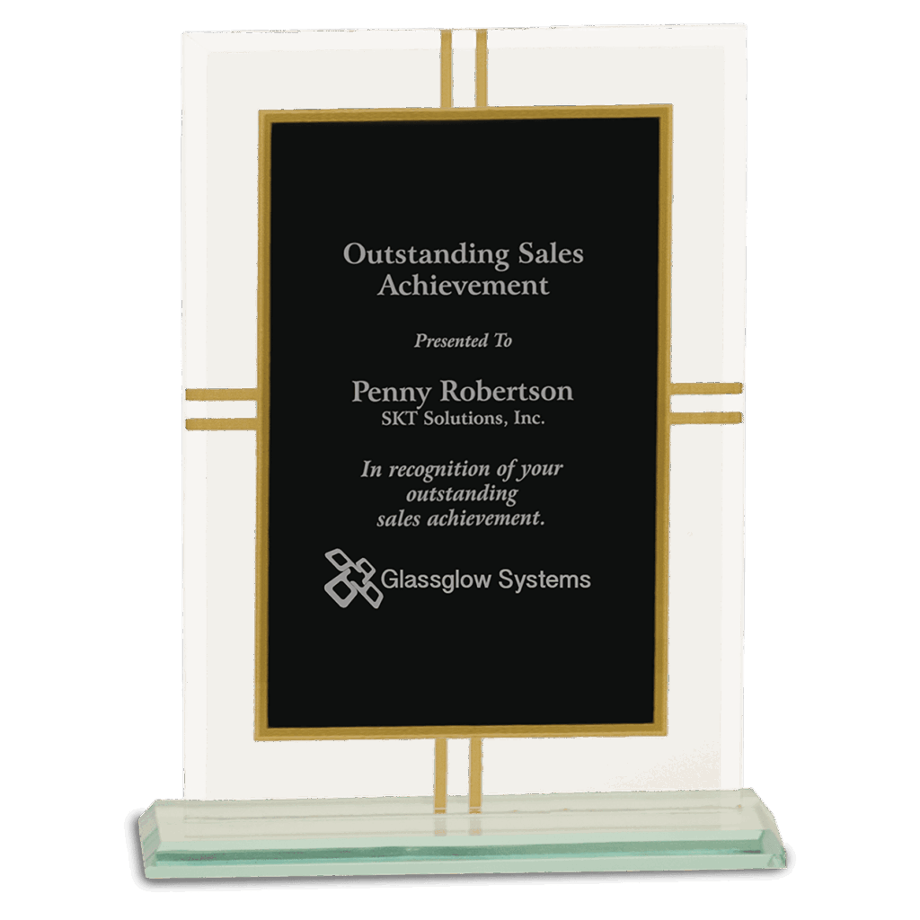 8 1/2" Contemporary Glass 4-Point Award