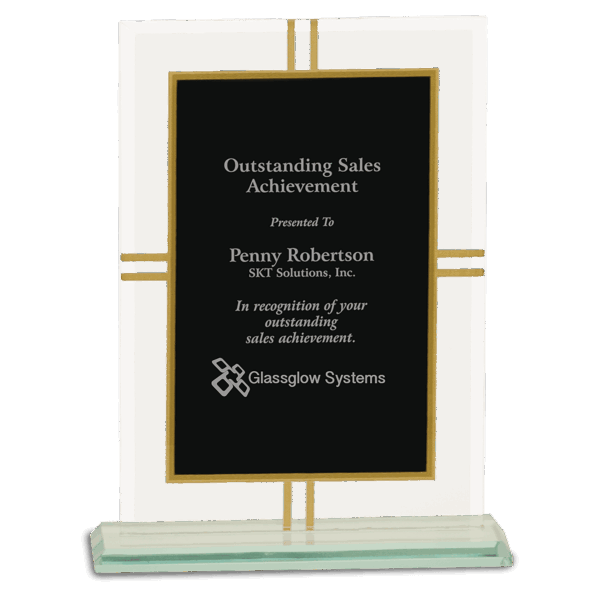 8 1/2" Contemporary Glass 4-Point Award