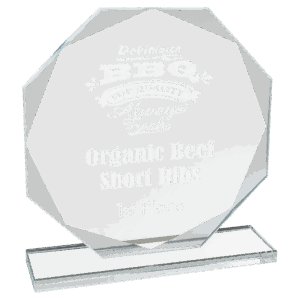 7 1/2" Octagon Clear Glass Award