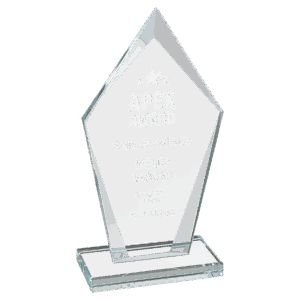 6 3/4" Diamond Clear Glass Award
