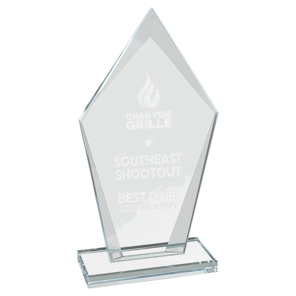 7 1/2" Diamond Clear Glass Award