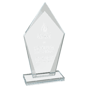 7 1/2" Diamond Clear Glass Award