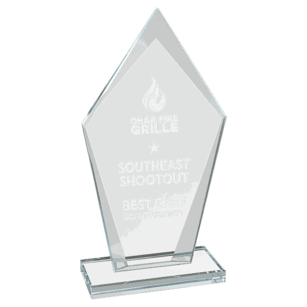 7 1/2" Diamond Clear Glass Award