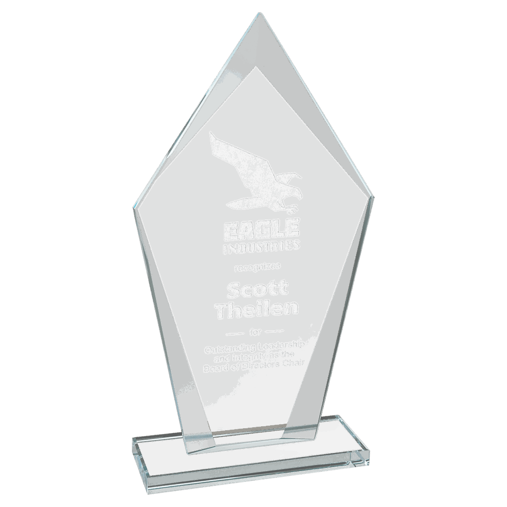 8 1/2" Diamond Clear Glass Award