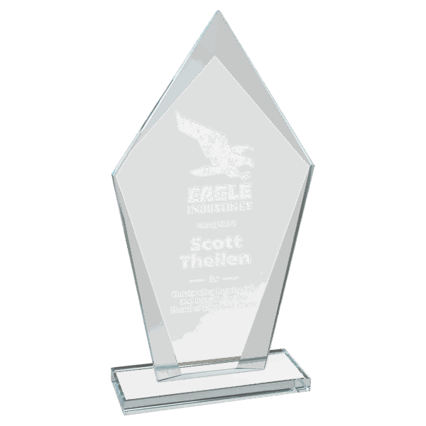 8 1/2" Diamond Clear Glass Award