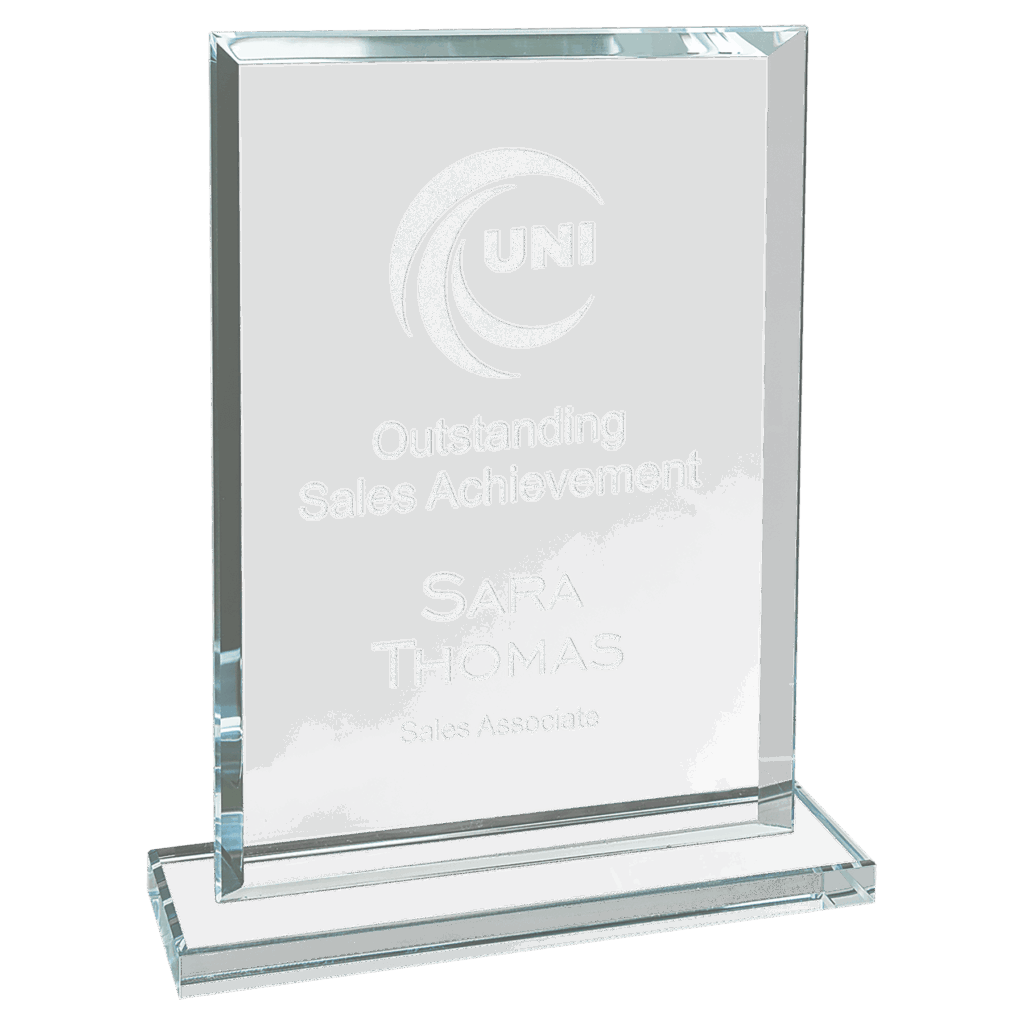 7" Rectangle Clear Glass Award