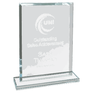 7" Rectangle Clear Glass Award