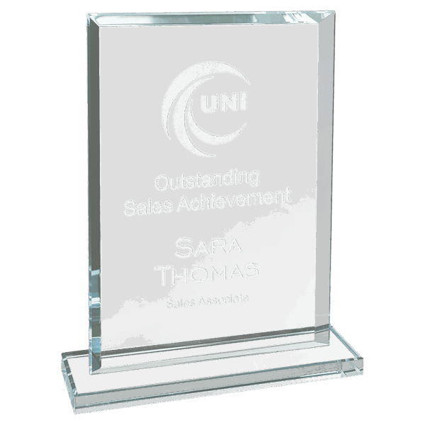 7" Rectangle Clear Glass Award